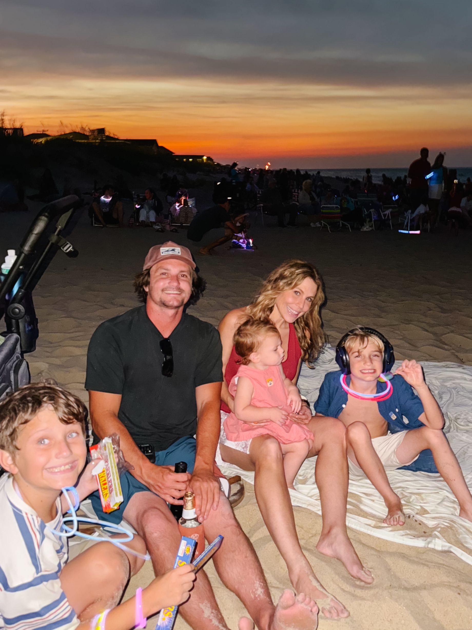 Azure Pools and Spa owner's family on the beach in the Outer Banks