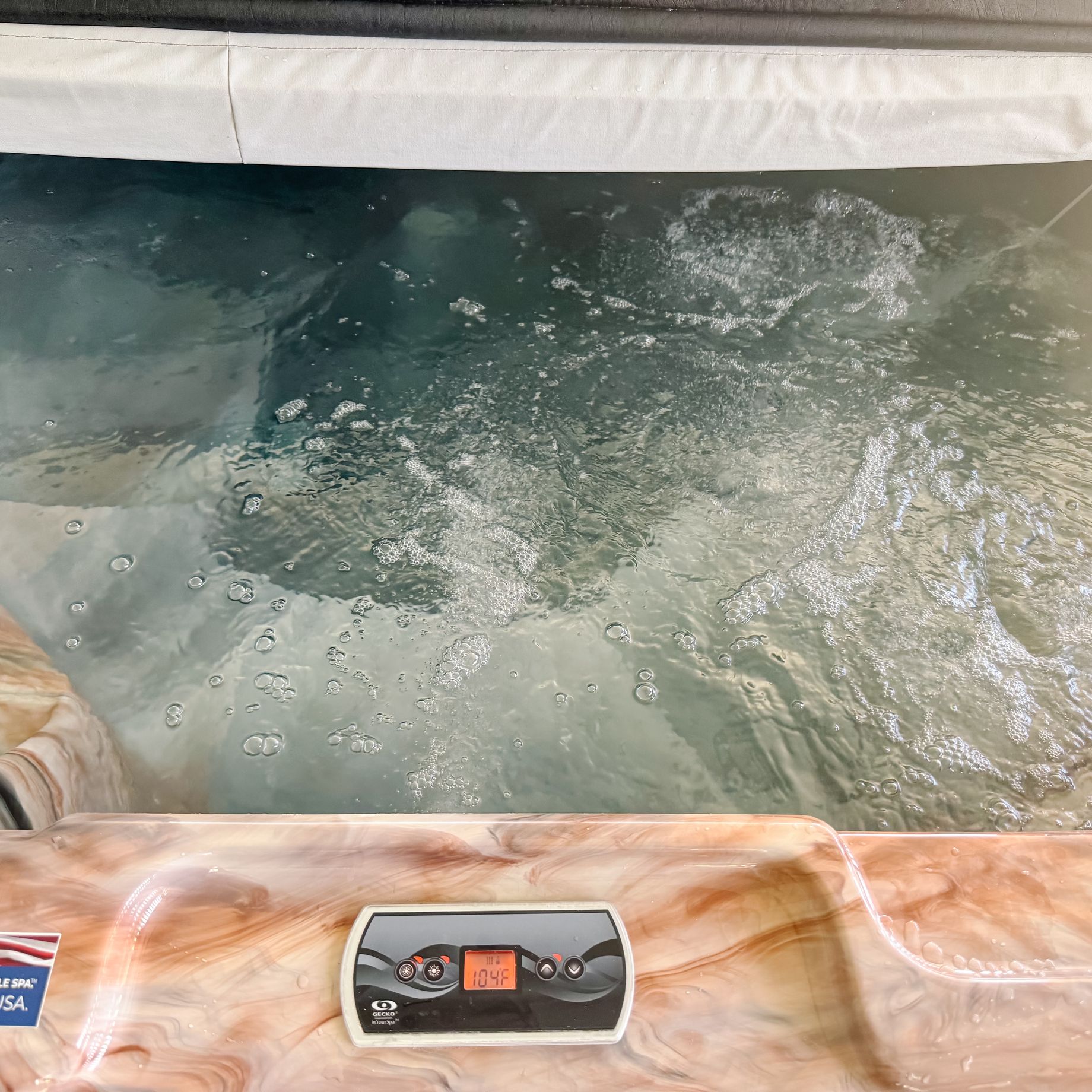 Spa water and control panel for chemical balancing